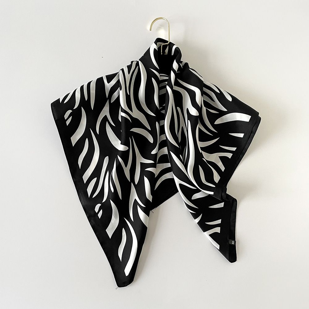4Pcs Animal Print Satin Silk Square Scarf Set for Women 90cm