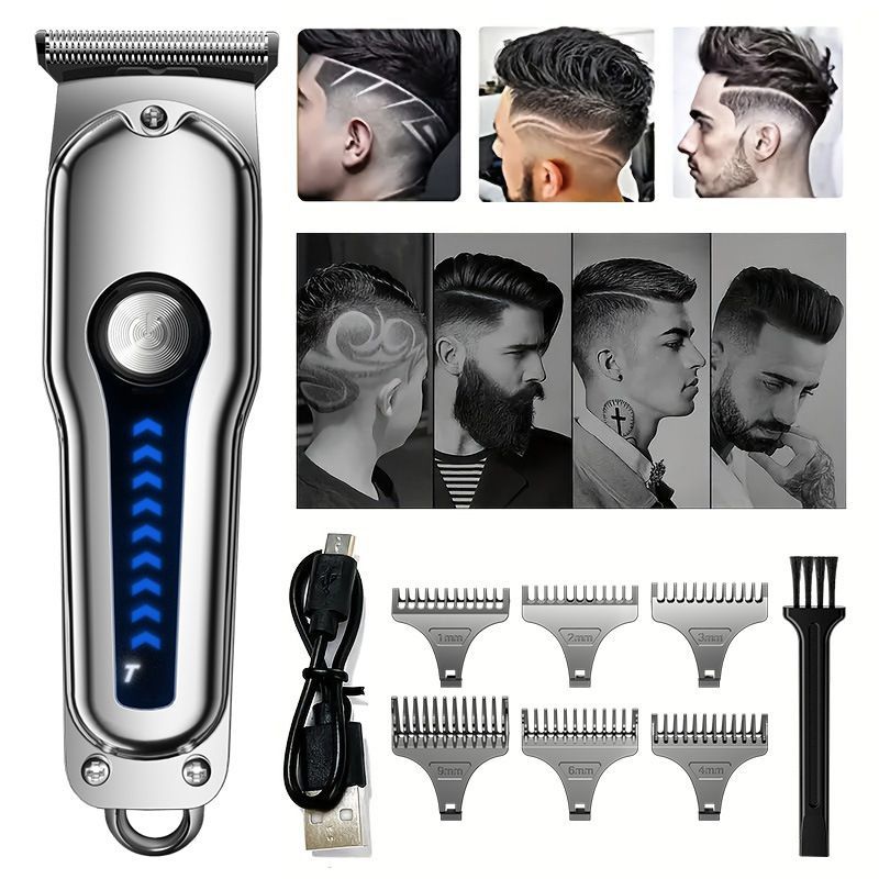 Hair Clipper with 6 Guide Combs