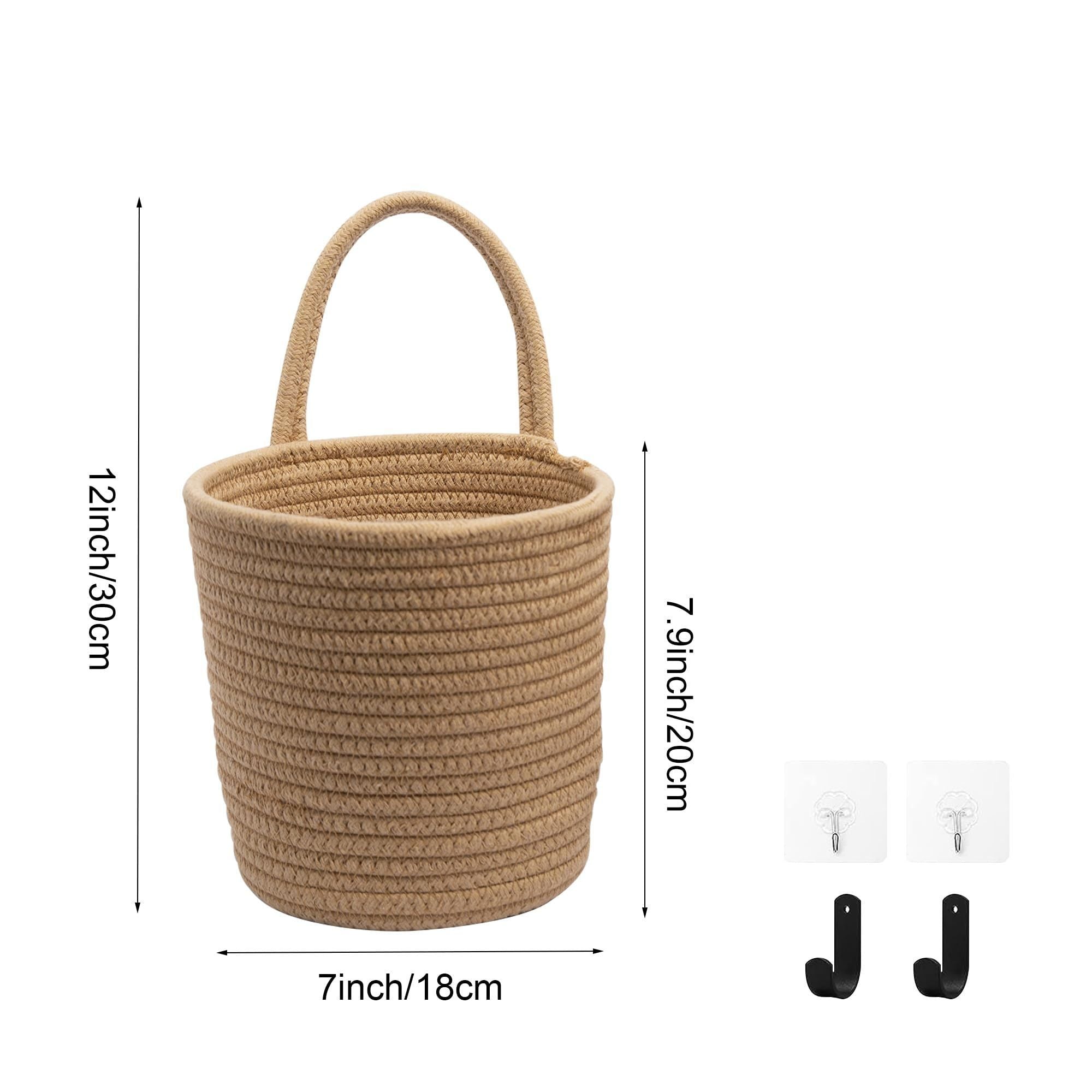 2Pcs 4 hooks Jute Rope Plants Hanging Basket For Deco