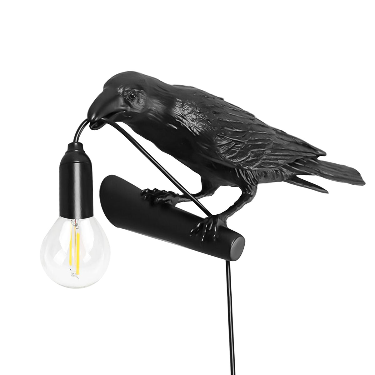 Bird Lamp Resin Crow LED Light Bedroom Wall Sconce Lamp Table Living Room Art Decoration