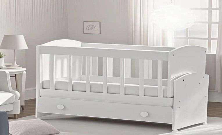 Foldable White Baby Crib #GW-502AW