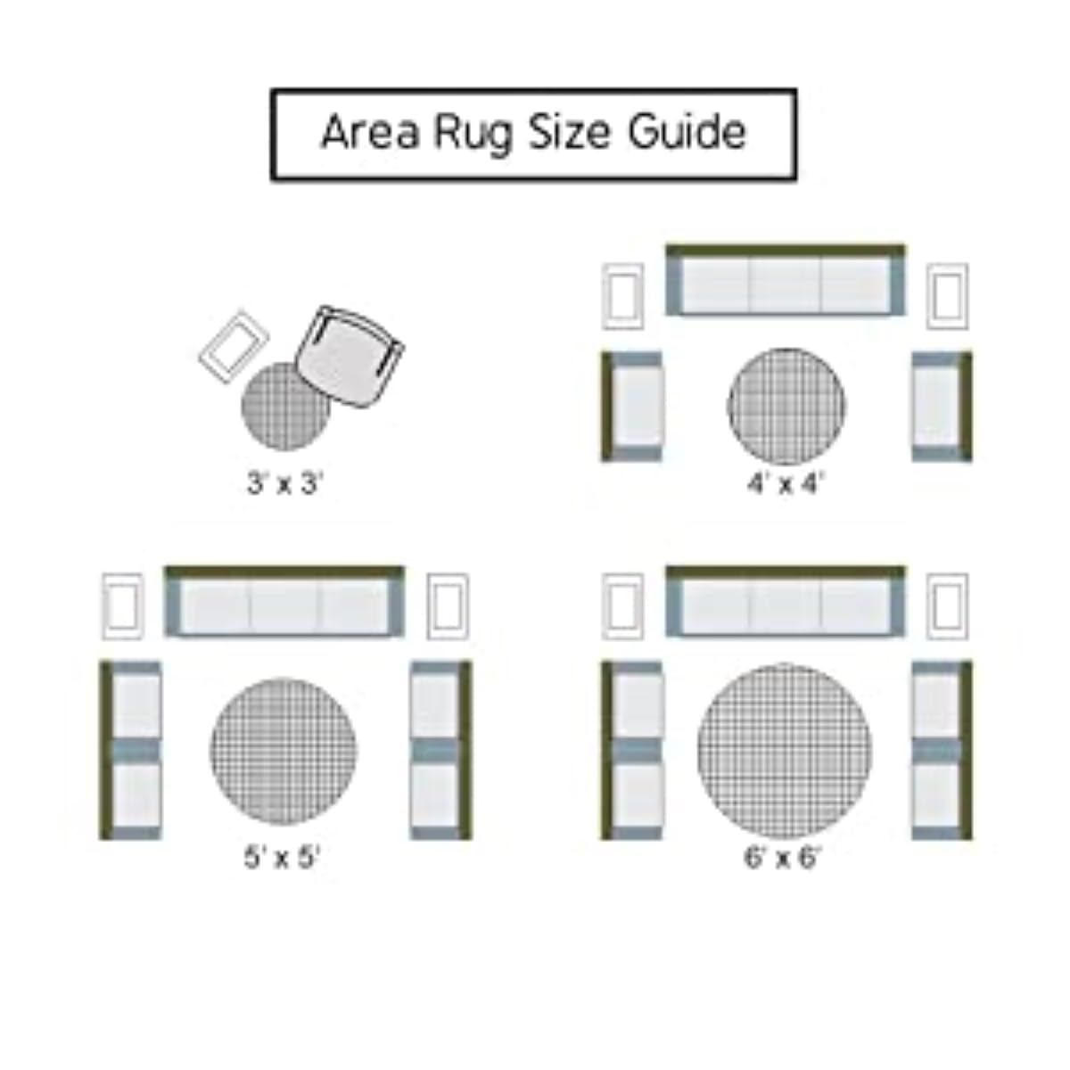 AIESY®  Beautiful Reversible Jute High Traffic Area Rug