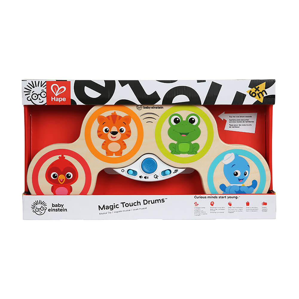 Baby Einstein Hape Magic Touch Drums Wooden Musical Toy, 6 Months+