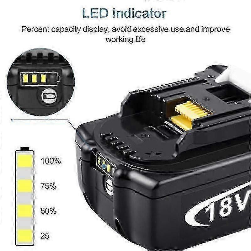 New 2 Pack For Makita 18v Battery 6.0 Ah Lxt Li-ion Bl1850b Bl1830b Bl1860b Cordless - Jk