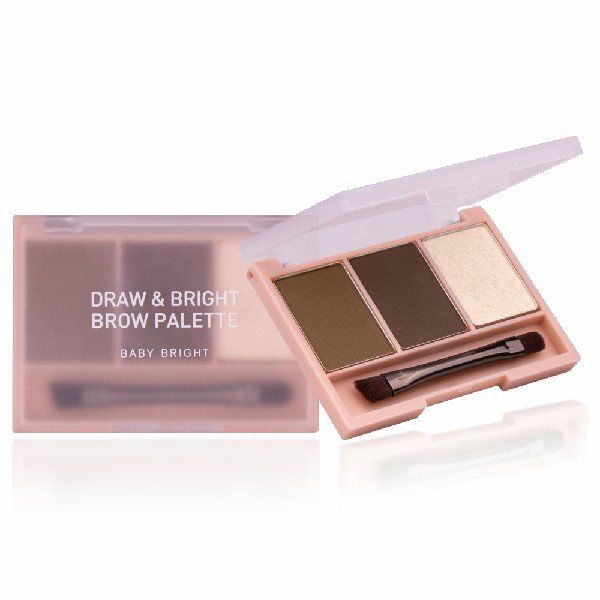 DRAW & BRIGHT BROW PALETTE 0.86G X 3COLORS BABY BRIGHT (M) #01 DARK BROWN