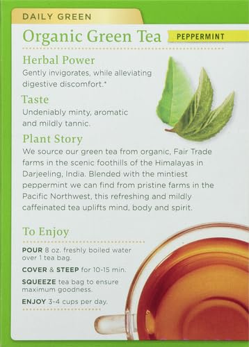 Traditional Medicinals Organic Green Tea, Peppermint, 16 Count