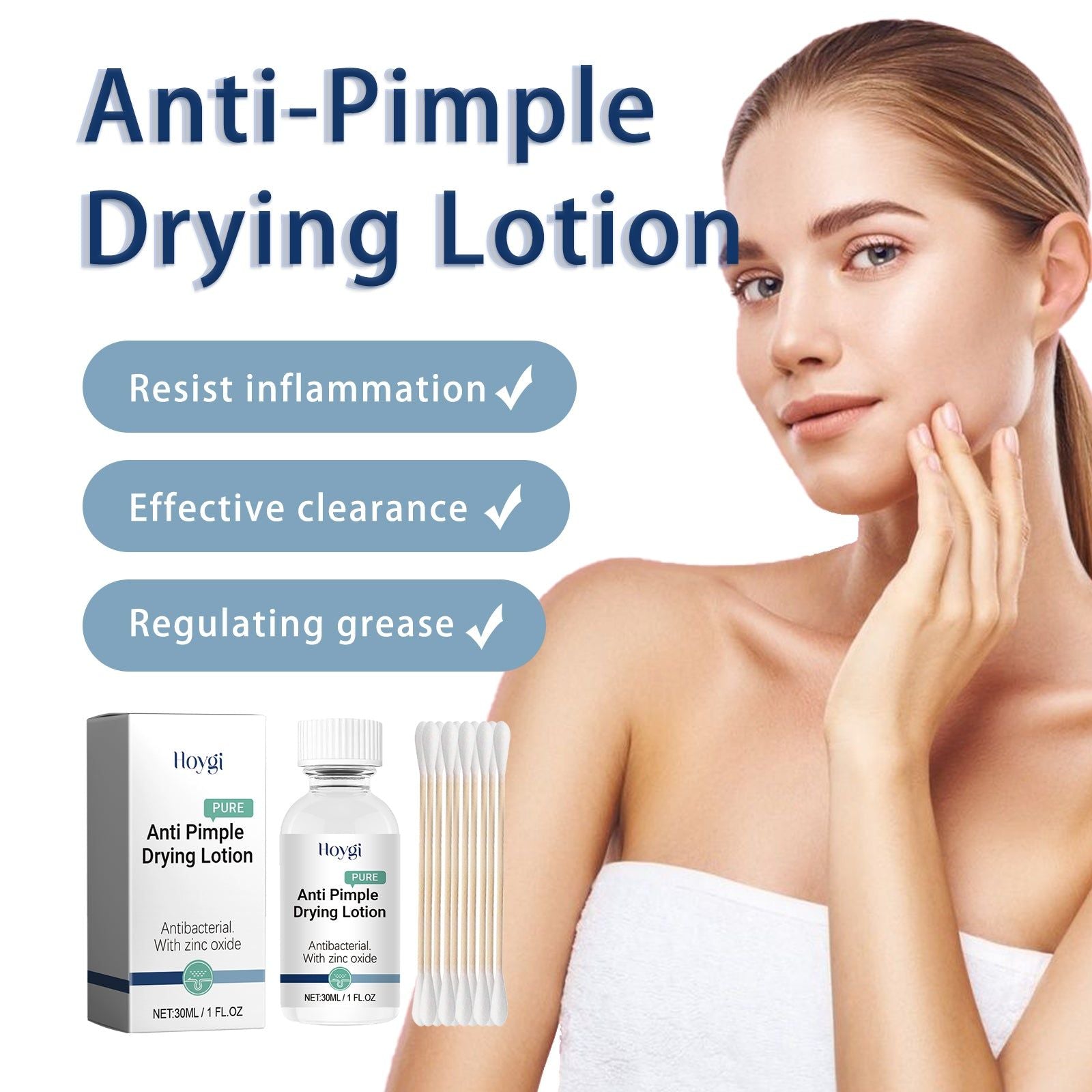 Anti-Pimple Drying Lotion, Facial Cleansing and Repair, Acne Marks, Sensitive Skin Care ,1set