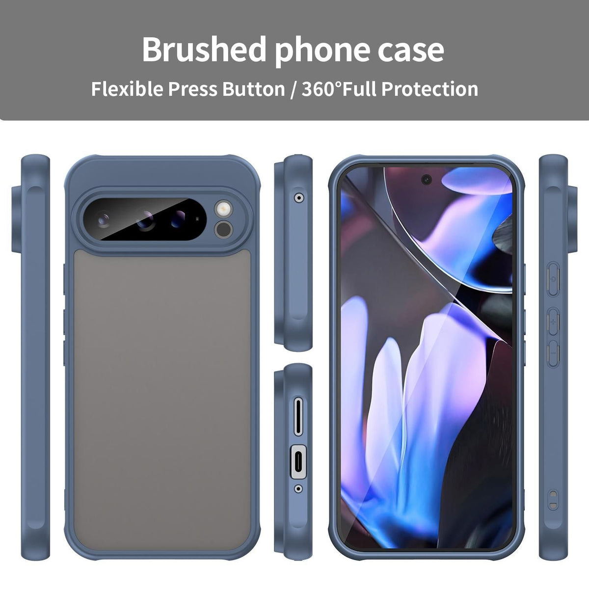 TPU Hybrid PC Frosted Phone Case For Google Pixel 9 Pro XL