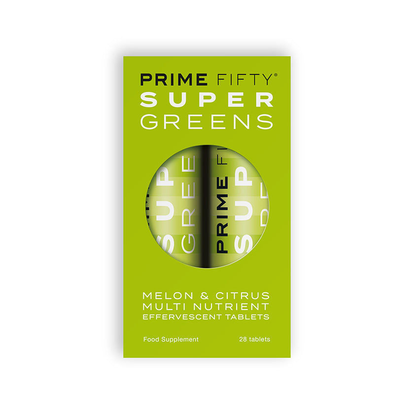 PRIME FIFTY Super Greens - High Absorption Superfood | Patent Pending Easy to Use Effervescent Tablets for Energy, Immunity | 28 Tabs | Pack of 2