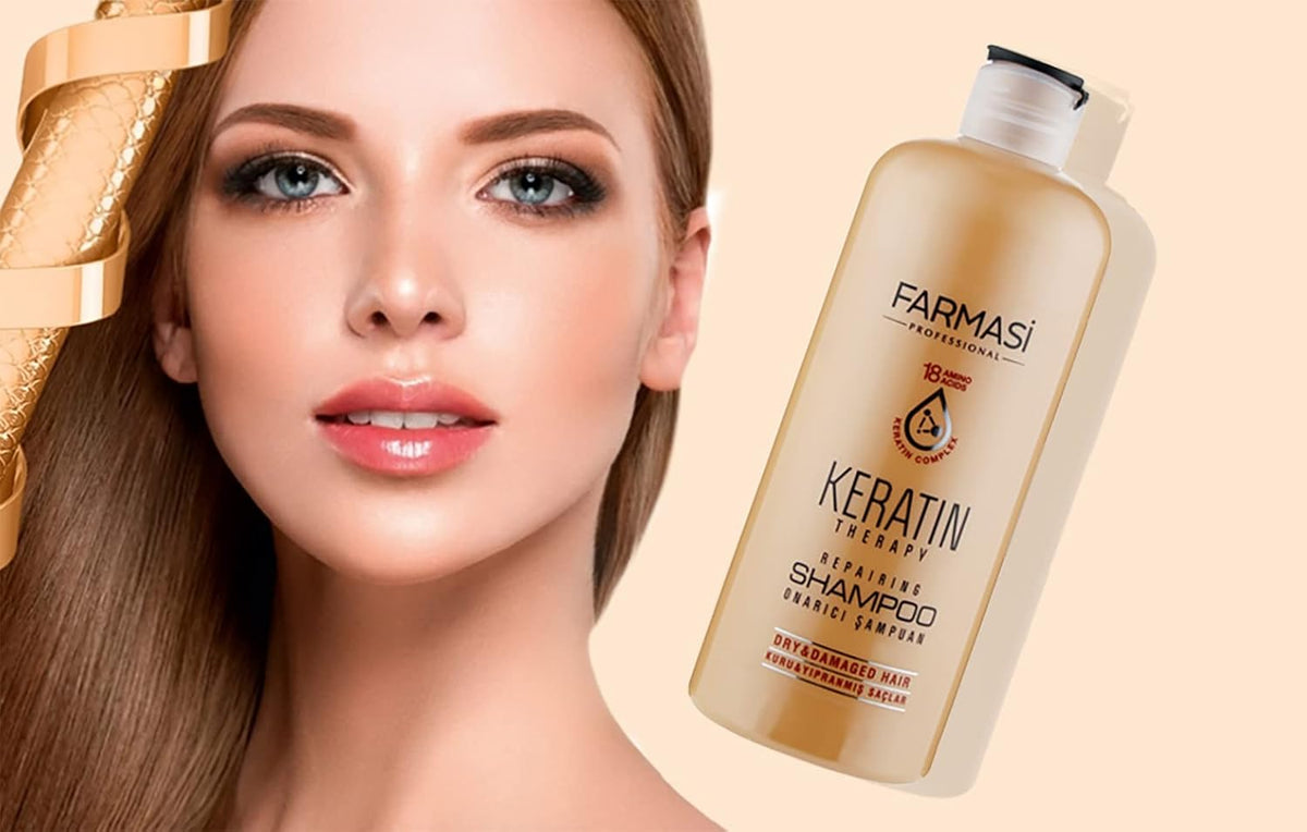 Farmasi Keratin Repairing Shampo, 360ml, Nourishing Shampoo for Dry & Damaged Hair