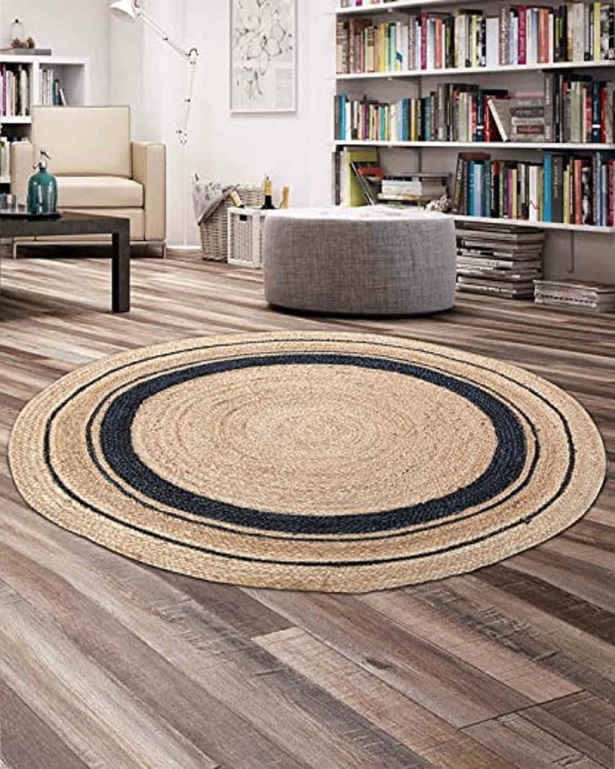 AIESY® Modern Home D Shape Handwoven Jute Rug