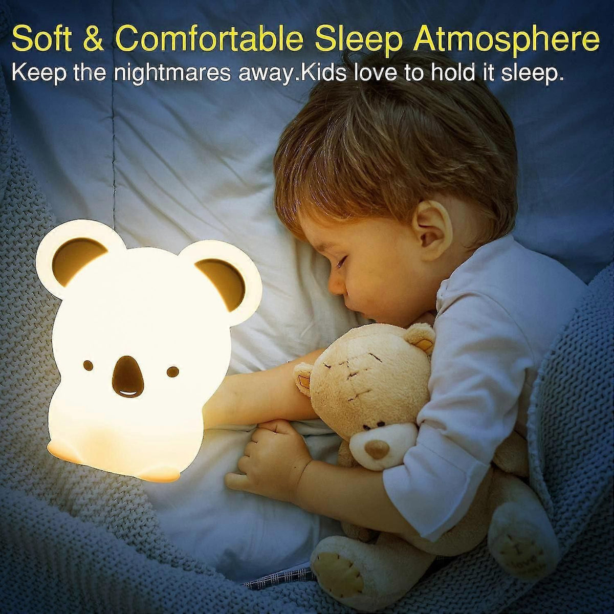 Kids Rechargeable Night Light Touch Bedside Lamp Portable
