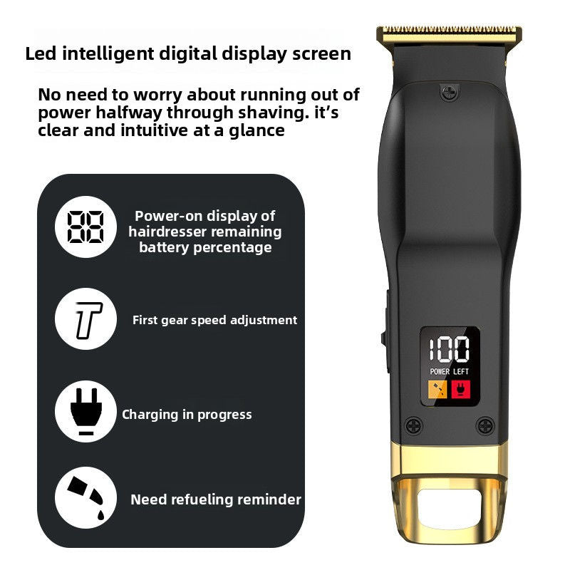 TF-820 Hair Clipper Electric Trimmer USB Rechargeable Black Silver