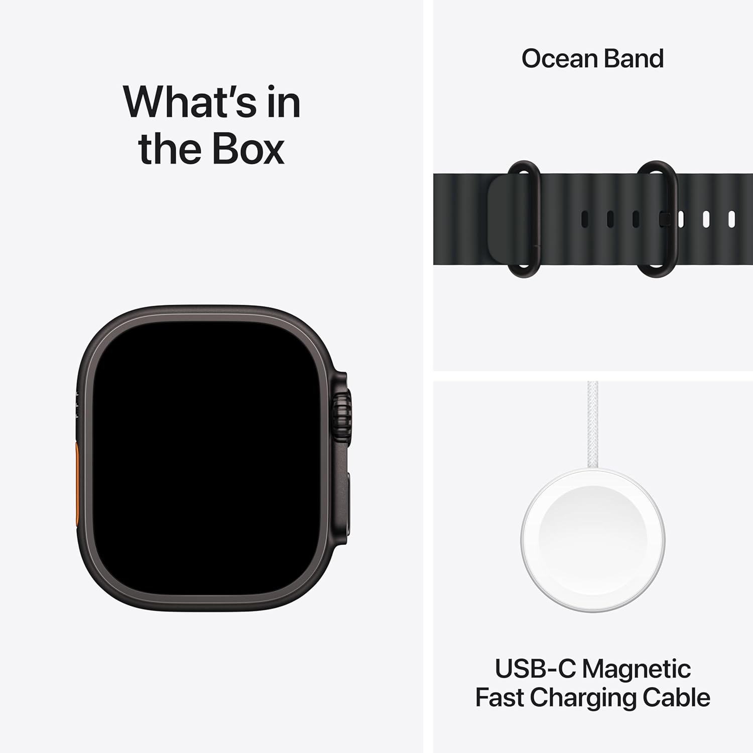 Apple Watch Ultra 2 Black Titanium 49mm with Black Ocean Band, MX4P3