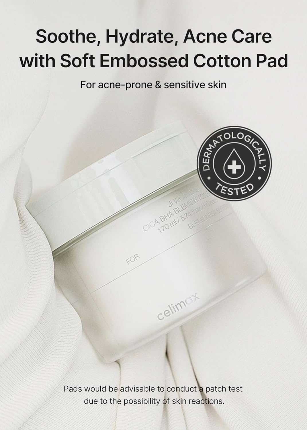 CELIMAX Ji Woo Gae CICA BHA Blemish Toner Pad