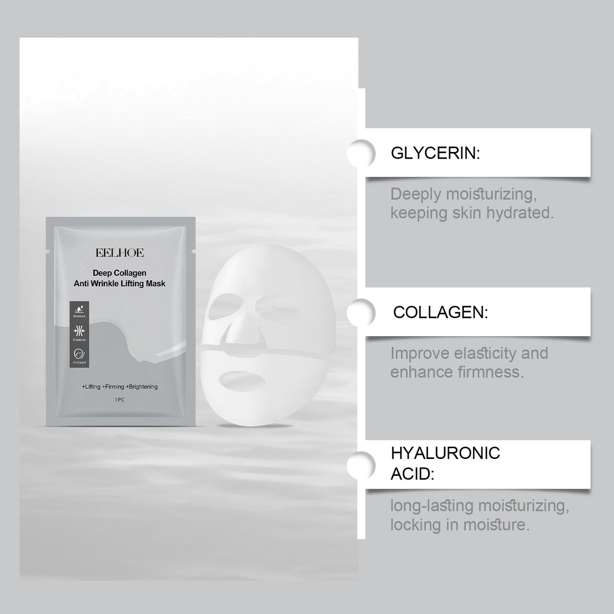 Collagen Facial Mask, Hydrating, Rejuvenating, Brightening, Moisturizing, Skin Nourishment ,1pcs