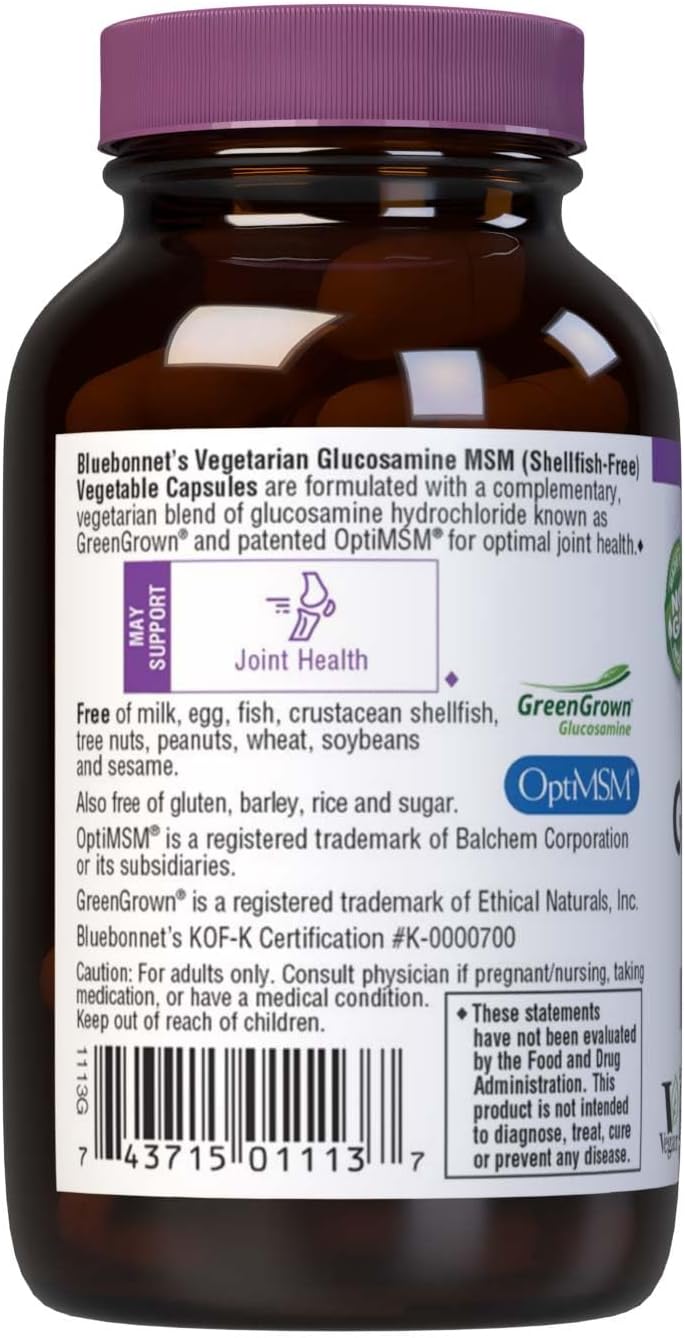 BlueBonnet VEG. GLUCOSAMINE MSM 60S