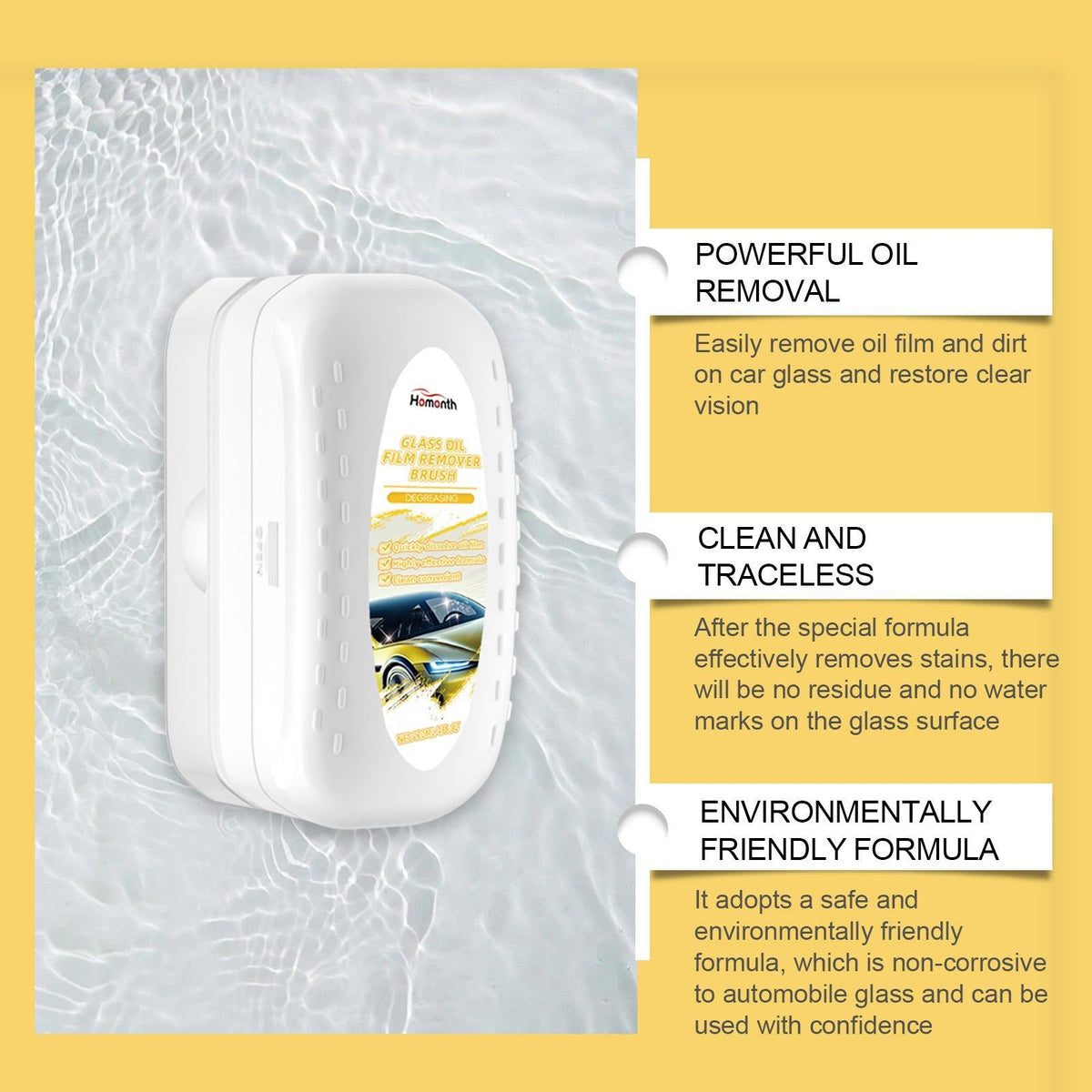 Car Glass Degreaser, Waterproof Rainproof Window Cleaner, Removes Oil Film and Stains ,120ml