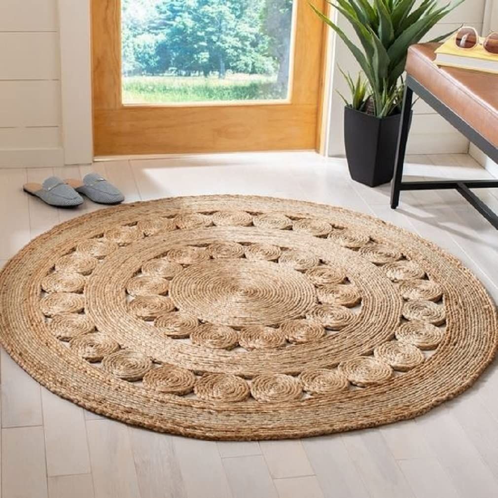 AIESY®  All Over Natural Beautiful Handwoven Jute Rug