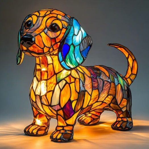 Colorful Dachshund LED Table Lamp USB Night Light
