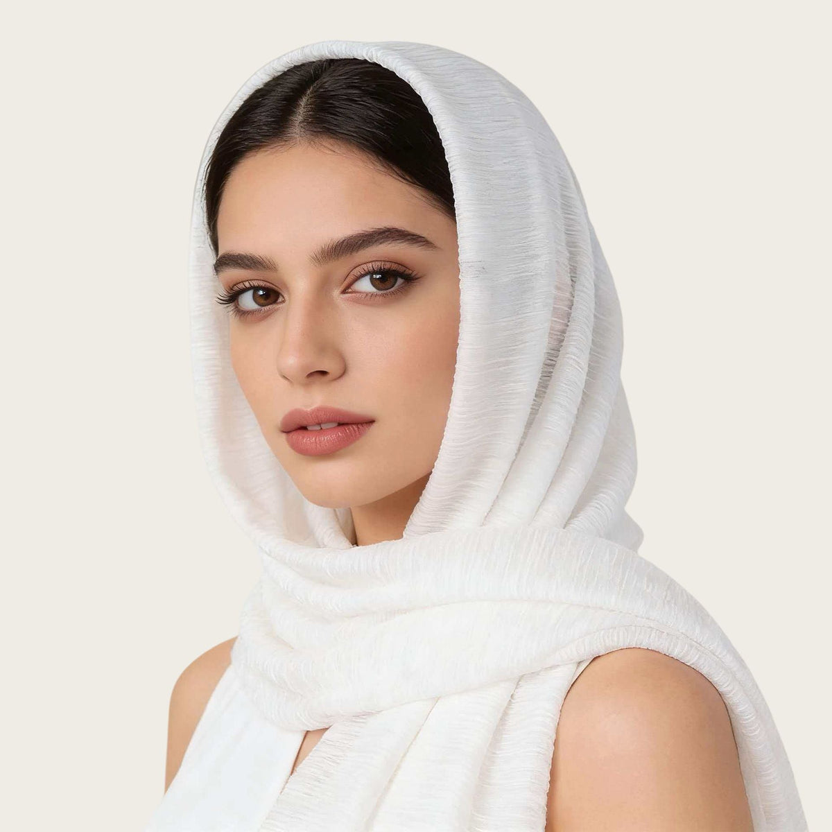 Gold Crinkle Hijab Scarf for Women Long Muslim Head Wrap