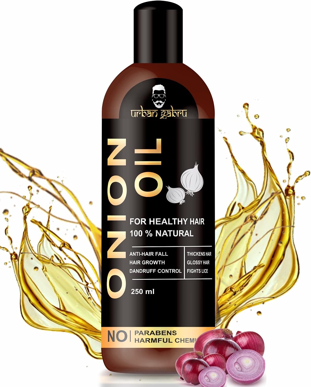Urban Gabru 100% Natural Onion Oil for Hair Regrowth and Hair Fall Control 250 ml