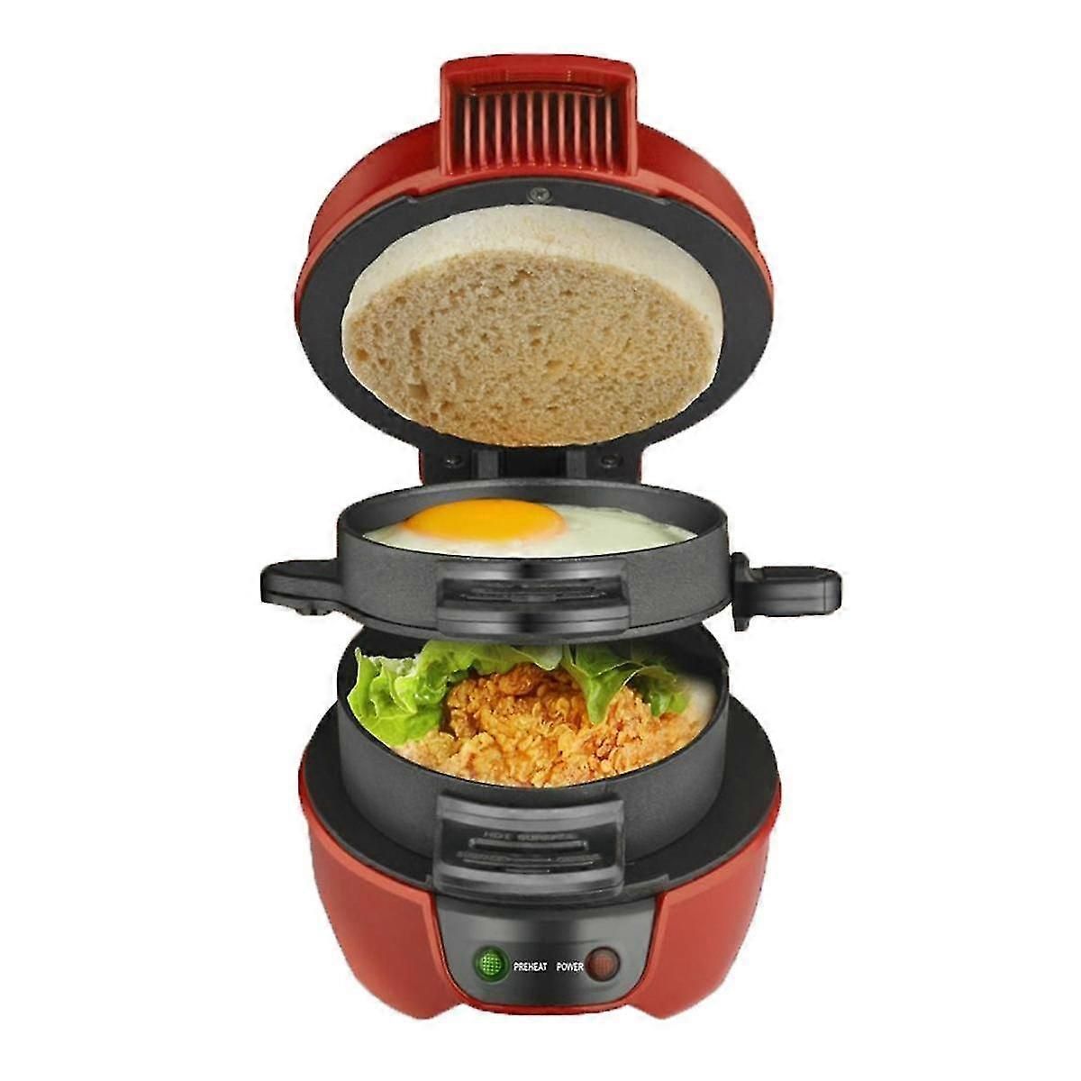 Burger Press Hamburger Patty Maker Non-stick Multifunction Hamburger Omelette Steak Breakfast Sandwich Machine Eu Plug zxin