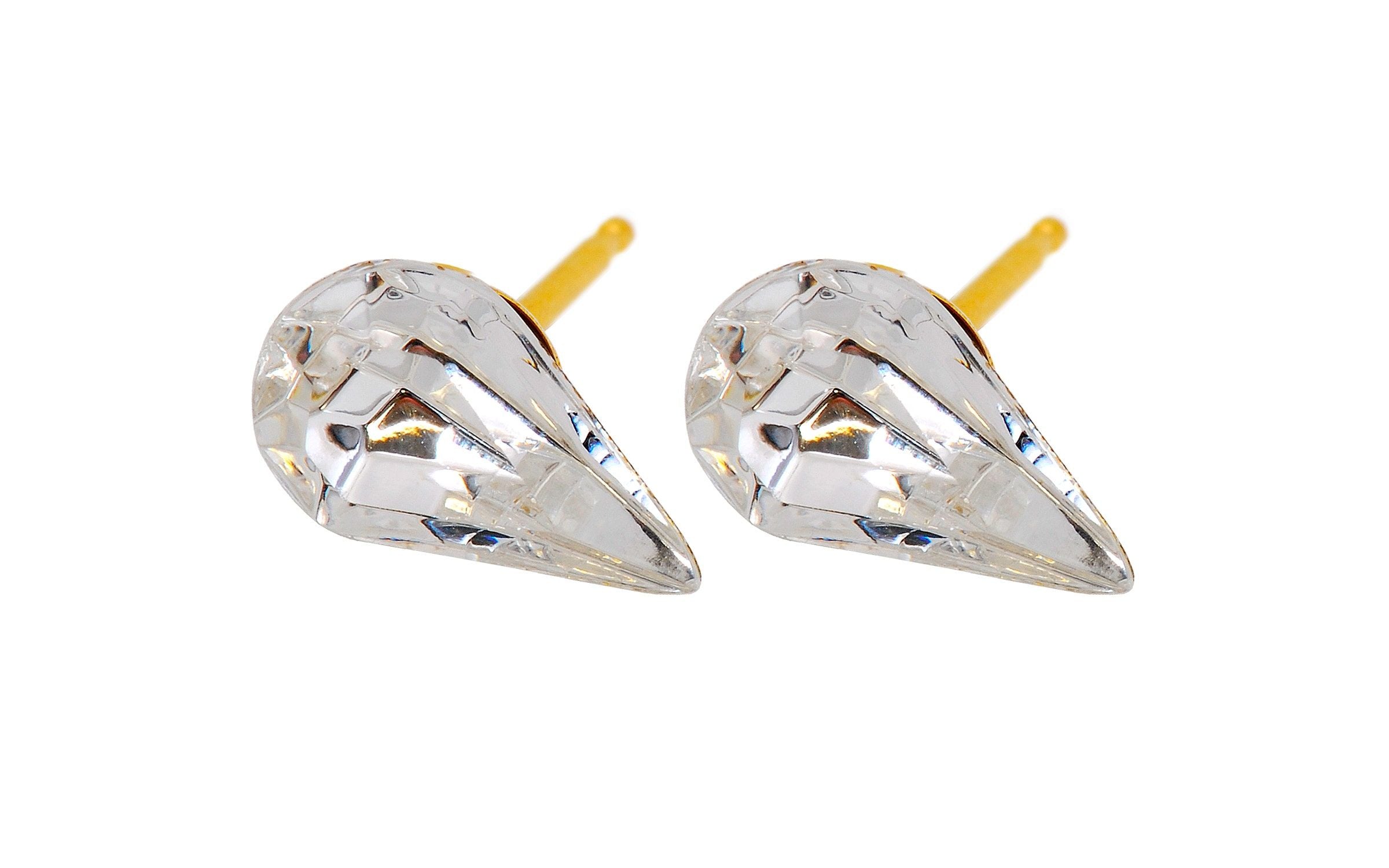 Caflon Fashion Sense Gold Plated Crystal Pear Earring, 6mm