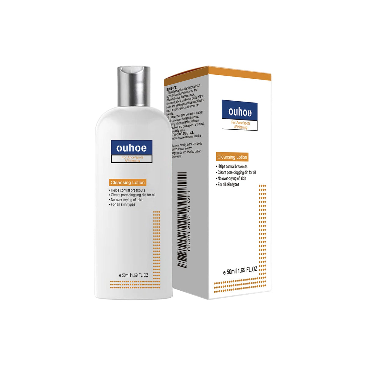 Black Acanthoderm Face Cleanser, Brighten Dark Spots, Oil Control, Moisturizing ,50ml