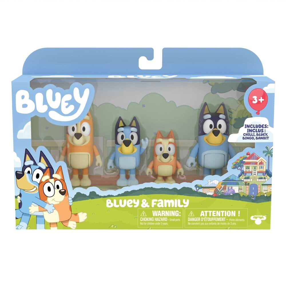 Bluey Bluey & Family Figure Pack (Pack of 4), 3+ years