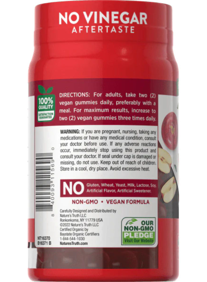 NATURE'S TRUTH APPLE CIDER VINEGAR | ORGANIC 60 Vegan Gummies