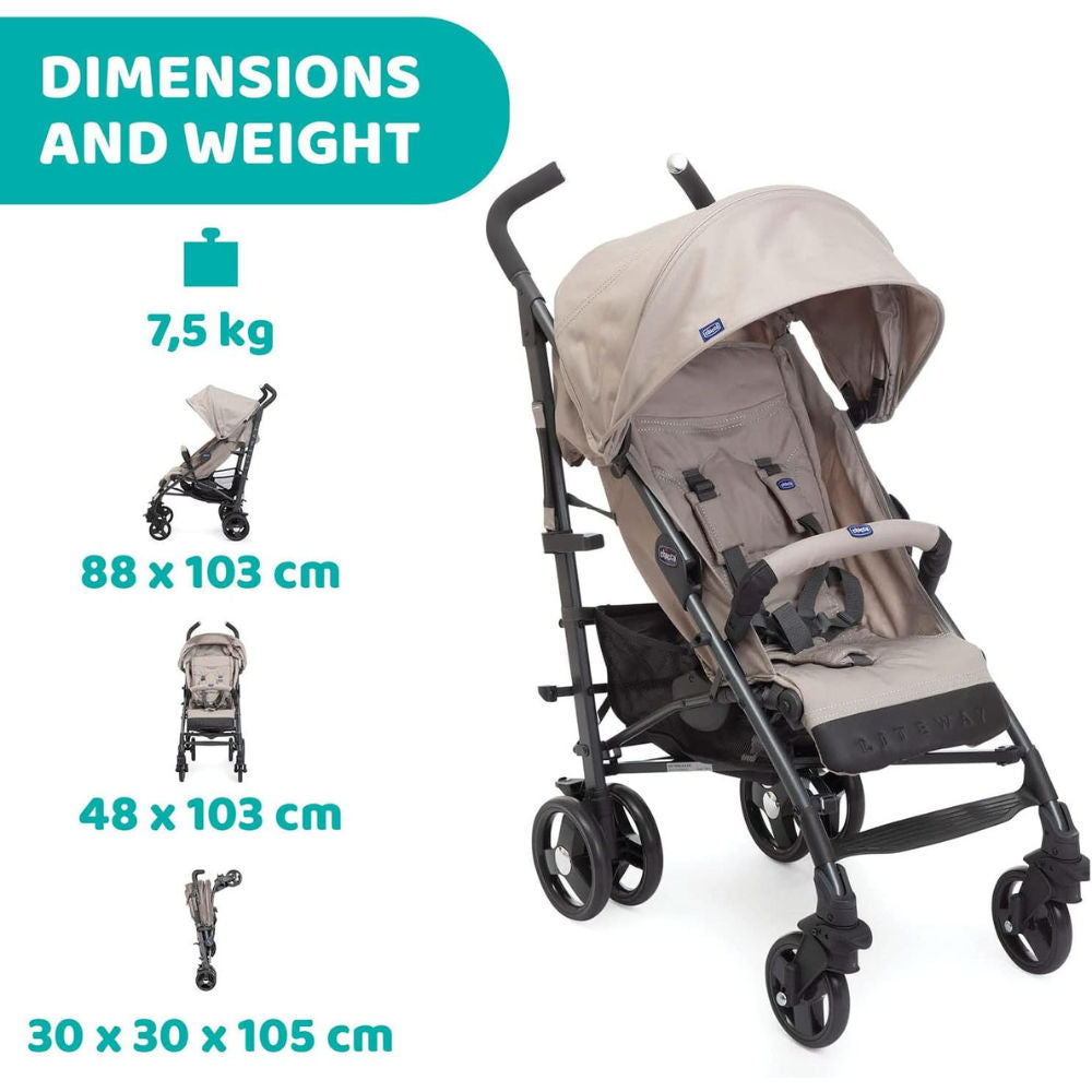 Chicco Lite Way 3 Top with Bumper Bar bej color