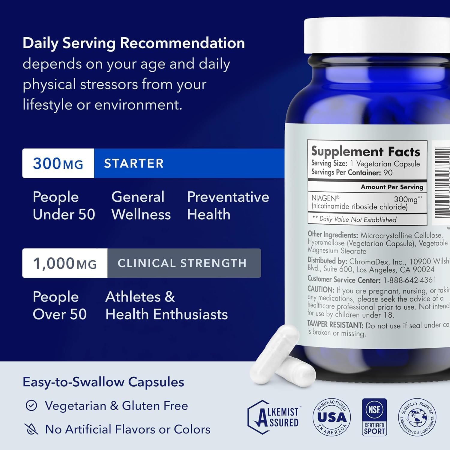 TRU NIAGEN 90capsules/300mg - Advanced NAD+ Booster | Nicotinamide Riboside NR | Increases Energy & Promotes Anti Aging