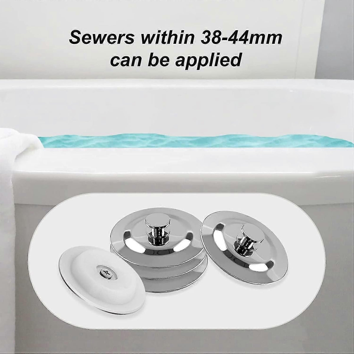 44Mm Stainless Steel Bathroom Drain Stopper With Silicone Seal