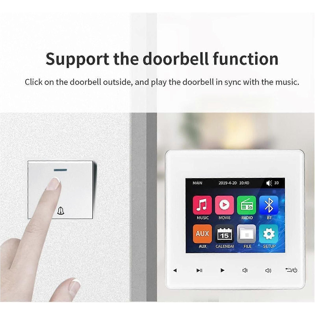 Digital Wall Amplifier Stereo Ceiling Speaker Music Host Bluetooth Touch Key Jy zxin