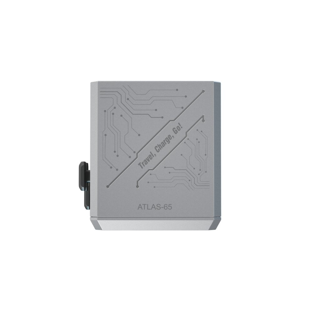 Infinyty Y127-Max PD65W Universal Travel Adapter, 65W GaN Atlas65, Silver