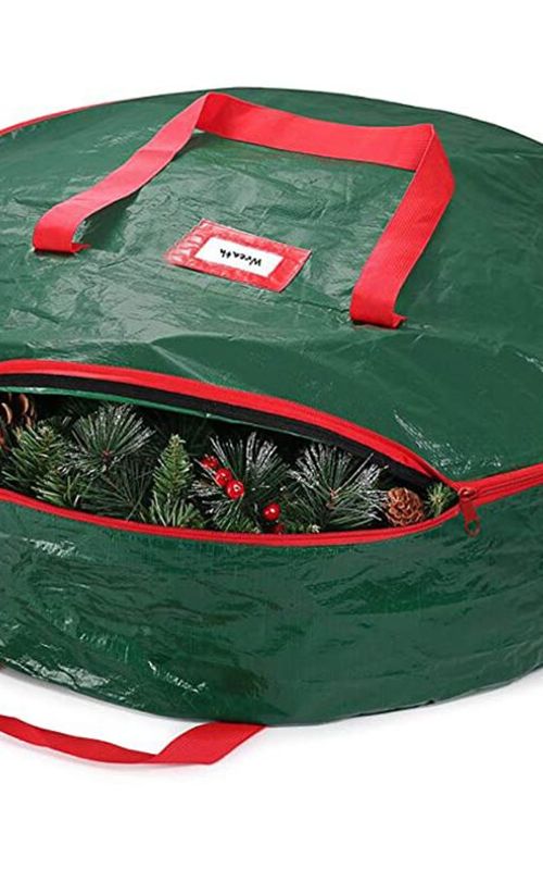 Christmas Wreath Storage Bag Holiday Organizer Wreath Container Box With Handle