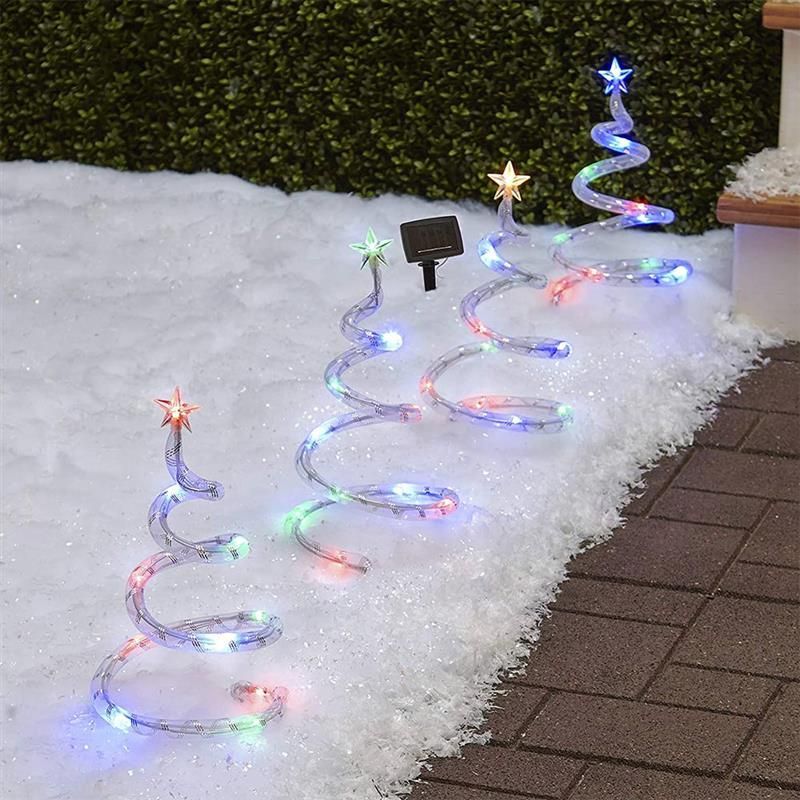 4pcs Solar LED Christmas Tree Decoration Garden Fairy Lights Waterproof Pathway Lamp