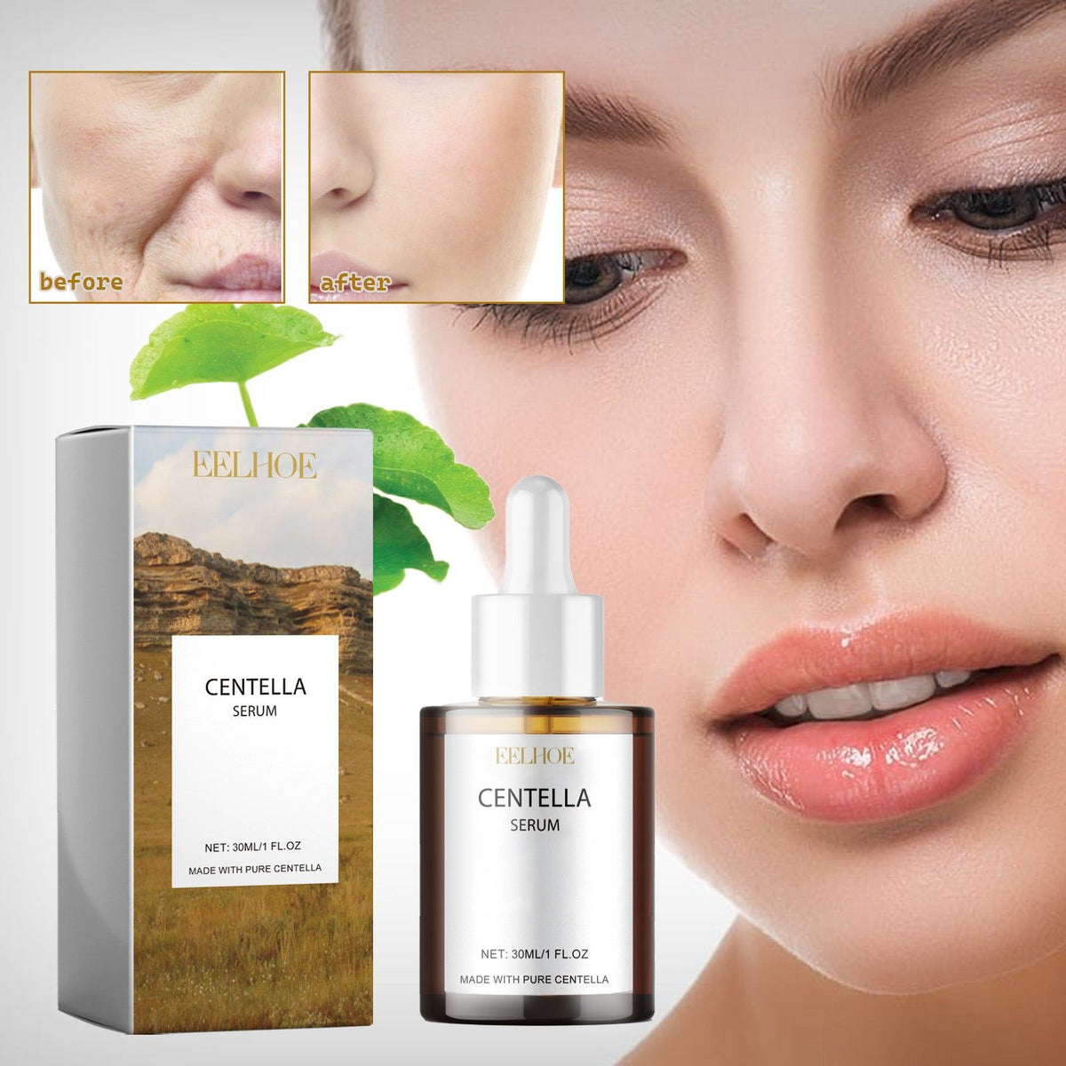 Centella Serum, Hydrating Moisturizer for Dry Skin, Brightening, Soothing, Deep Nourishment ,30ml