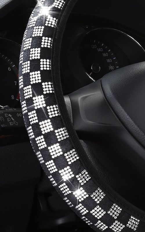 Diamond Car Steering Wheel Cover Bling Rhinestone Grip Luxury Vehicle Decoration