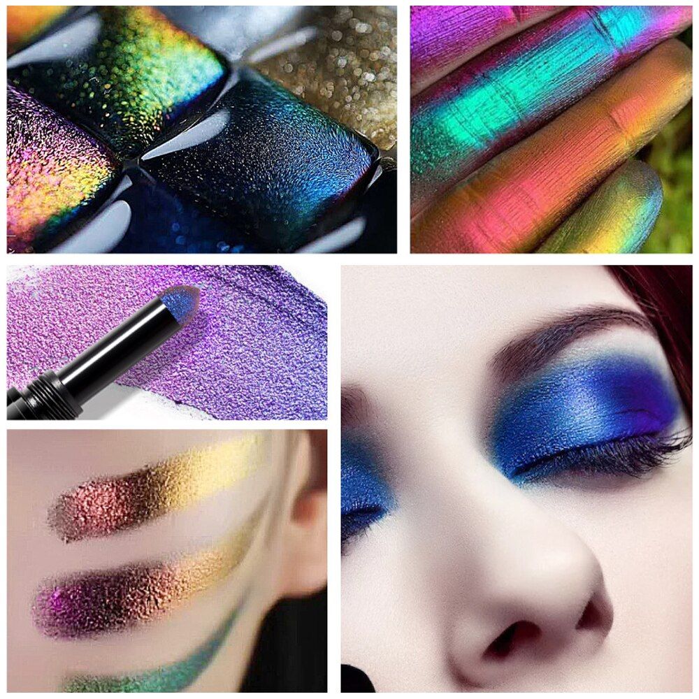Colorful Pearlescent Eyeshadow Stick Gradient Sequins Metallic Shiny Eyeshadow