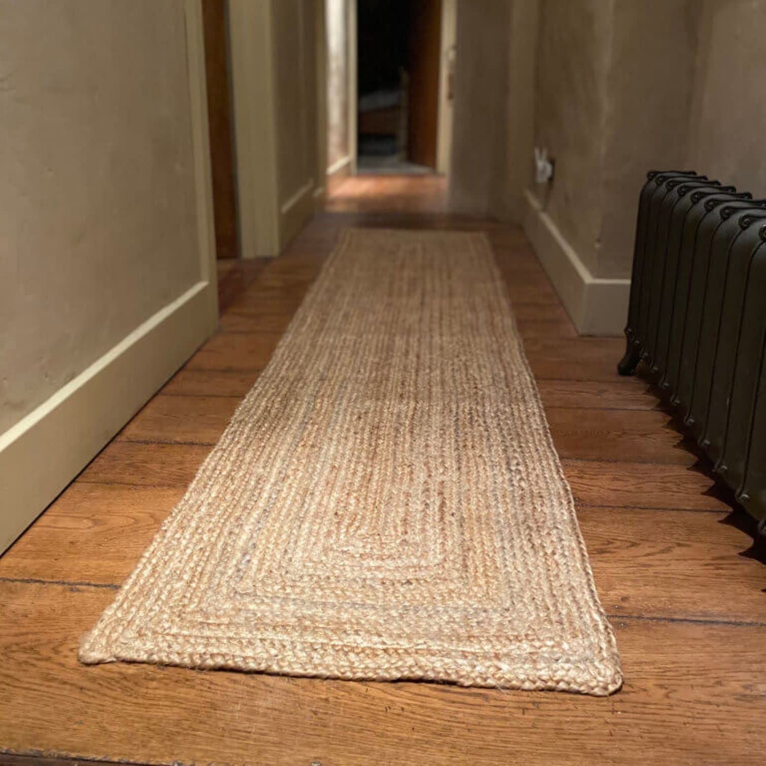 AIESY® Beautiful Handwoven Jute  Reversible Runner Rug