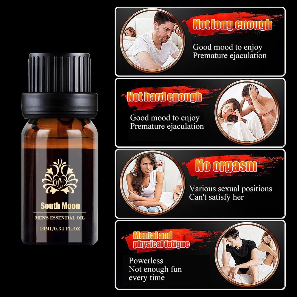 Boost Vitality with Men's Essential Oil, Enhance Performance, Moisturize, Natural Care ,10ml/box