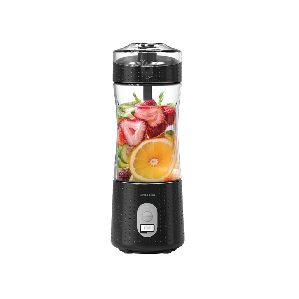 Green Lion Blend Mate Portable Juicer 380mL 150W, Rechargeable Personal Blender with Type-C Charging, Black