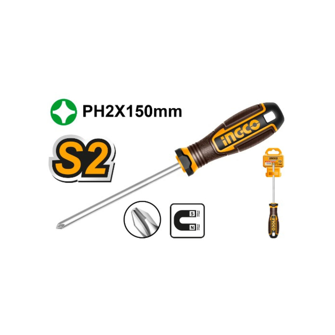 INGCO Phillips Screwdriver, Magnetic, 6mm Diameter
