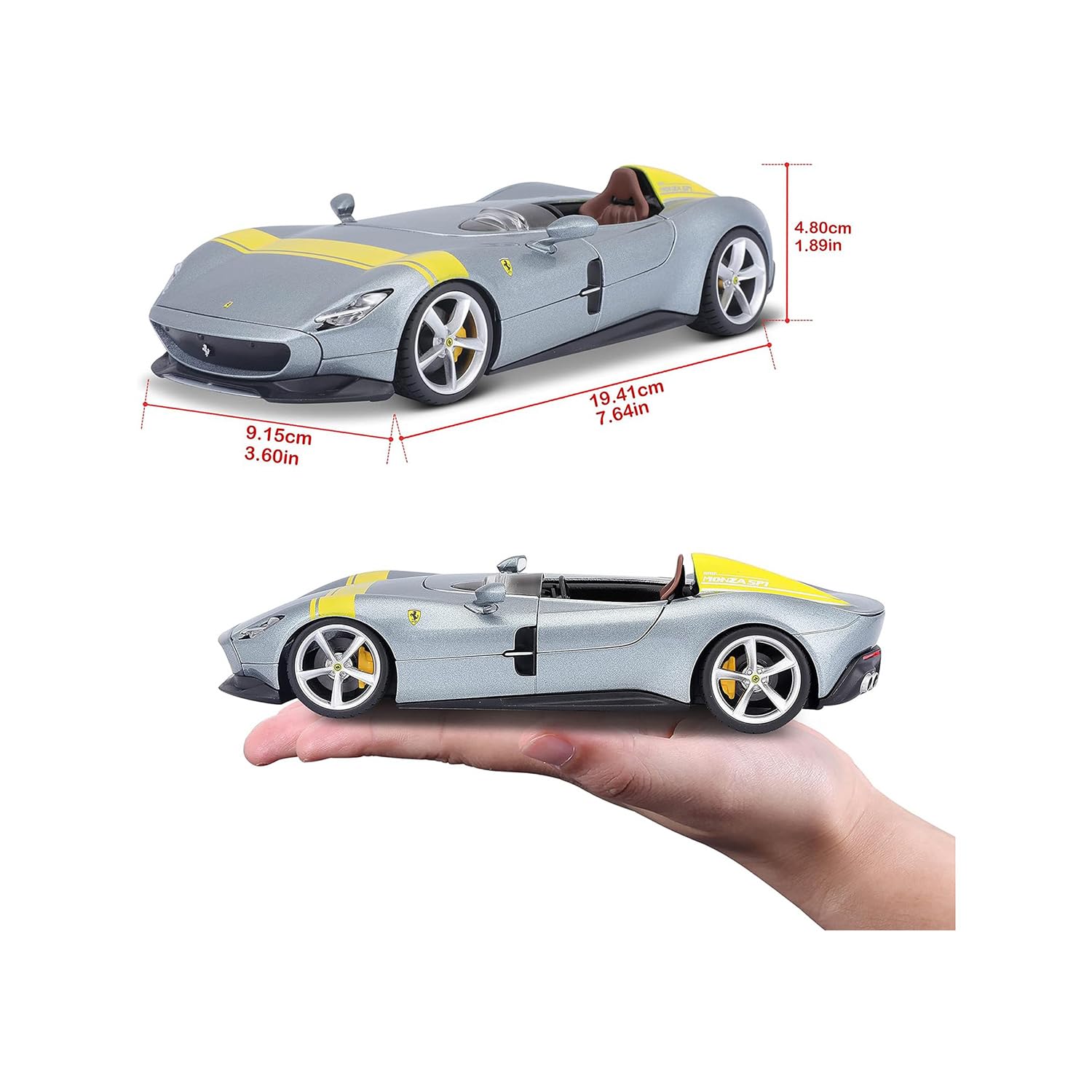 Bburago Ferrari Monza SP1 Car, 1:24, Silver