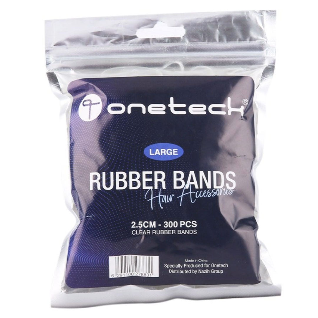 Onetech Rubber Band, Large Clear 2.5cm, 300Pcs