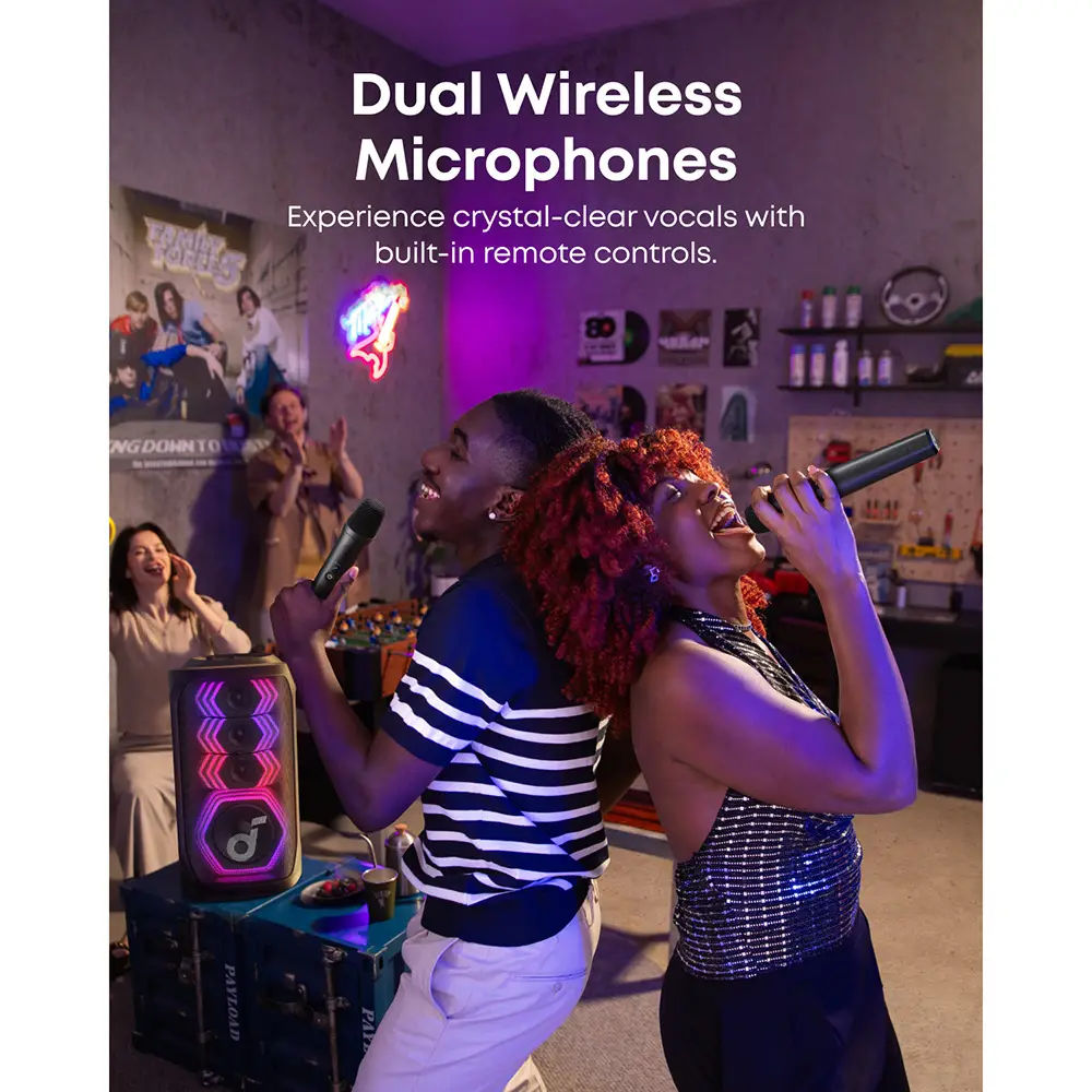 Anker Soundcore Rave 3S Bluetooth Party Speaker with Wireless Mics, A31A3012