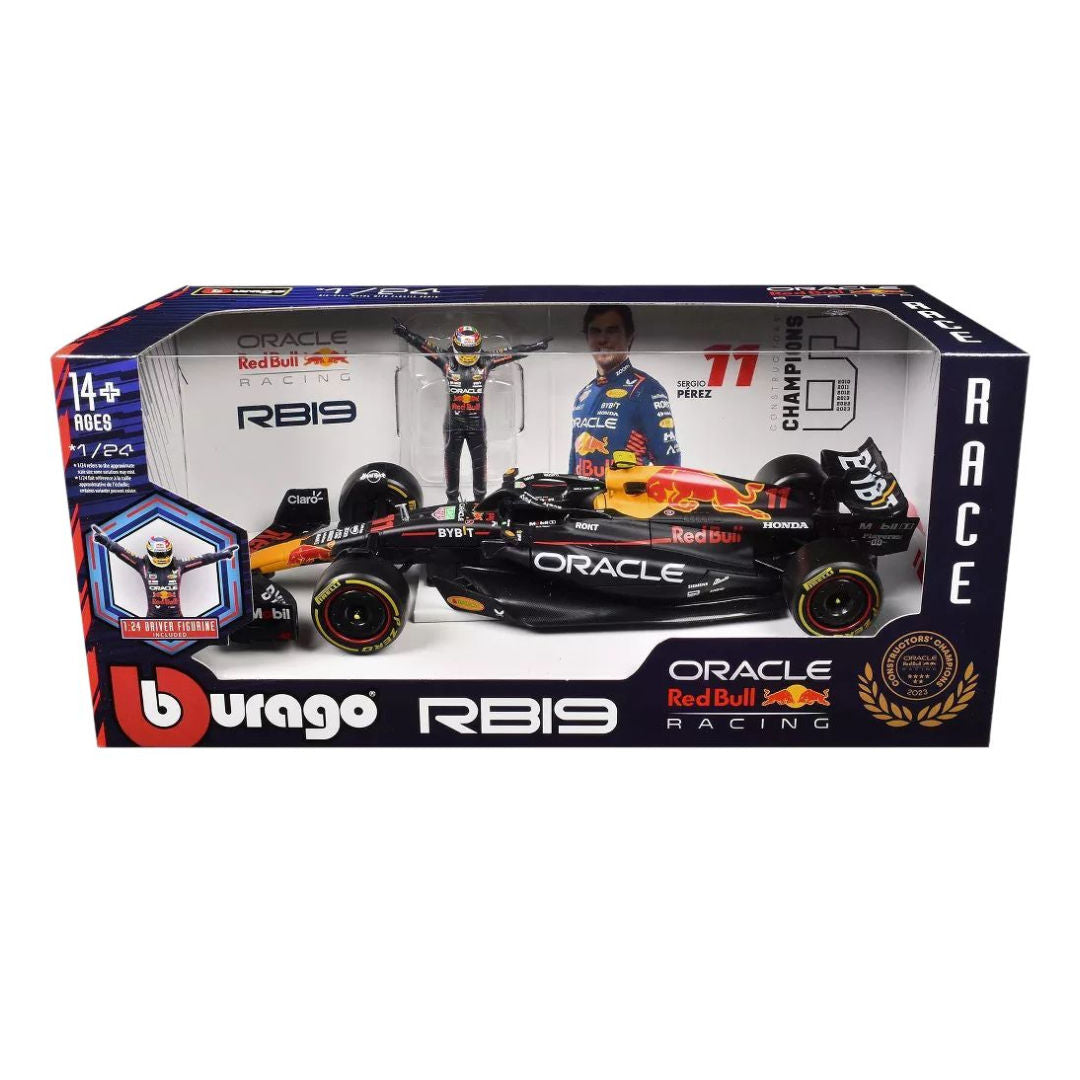 Bburago Race F1 2023 Oracle Red Bull RB19 #11 Sergio Perez Die-cast Car with Pilot Figure (1:24), 14+ years