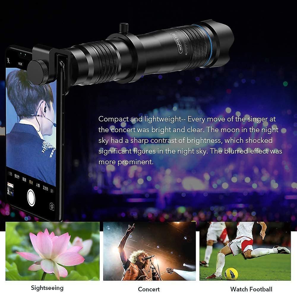 28X HD Telephoto Cell Phone Lens with Shutter for iPhone, Samsung, Huawei, Xiaomi - Universal Long-Focus Metal Monocular Telescope